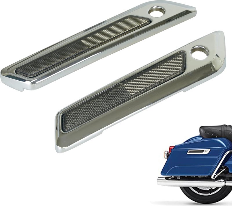 SWESGI Saddlebag Hinge Latch Covers Fit for Harley 2014-2023 Touring Street Electra Road Glide King FLHX FLHR FLTRX FLTRX Ultra FLTRU FLHTCU FLHTKSE (Chrome+Gray) - Image 1